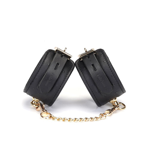 Liebe Seele - Demon's Kiss Handboeien Met Afsluitbare Gespen - Luxe En exclusief ontwerp - Zwart/Goud-Erotiekvoordeel.nl
