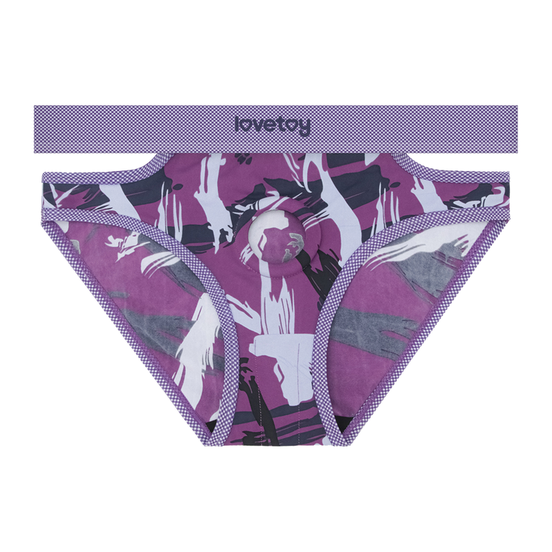 LoveToy - Ingen - Violet Strap-on Slipje - Maat M/L - Paars-Erotiekvoordeel.nl