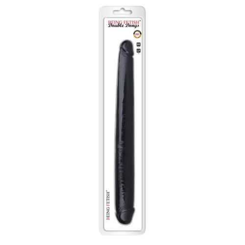 Being Fetish - Dubbele Dildo - Kunstrubber - 40,5 cm - Zwart-Erotiekvoordeel.nl