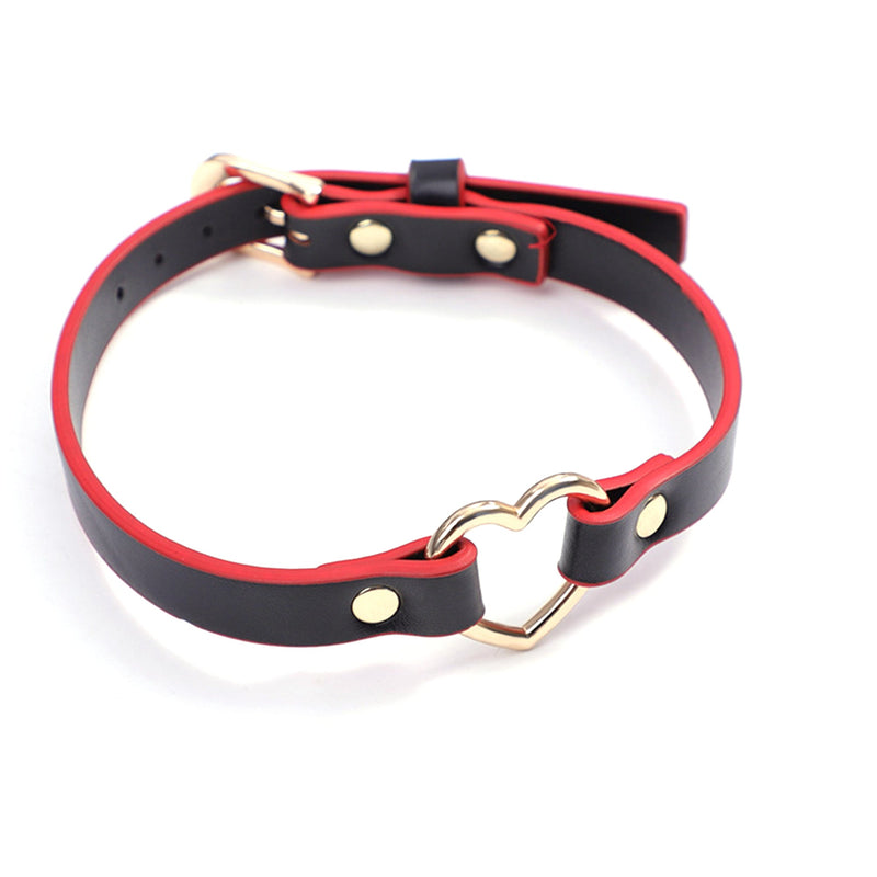 Smart Moves - Love Collar met Hartje - Zwart/Rood-Erotiekvoordeel.nl