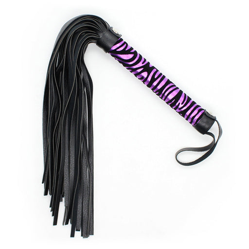 Smart Moves - Flogger Panterprint - 39 cm - Paars/Zwart-Erotiekvoordeel.nl