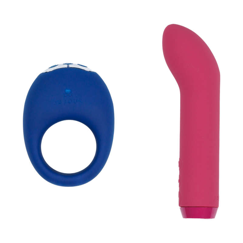 Je Joue - Cadeauset Couples Collection - G-spot Bullet Vibrator & Vibrerende Cockring - Roze/blauw
