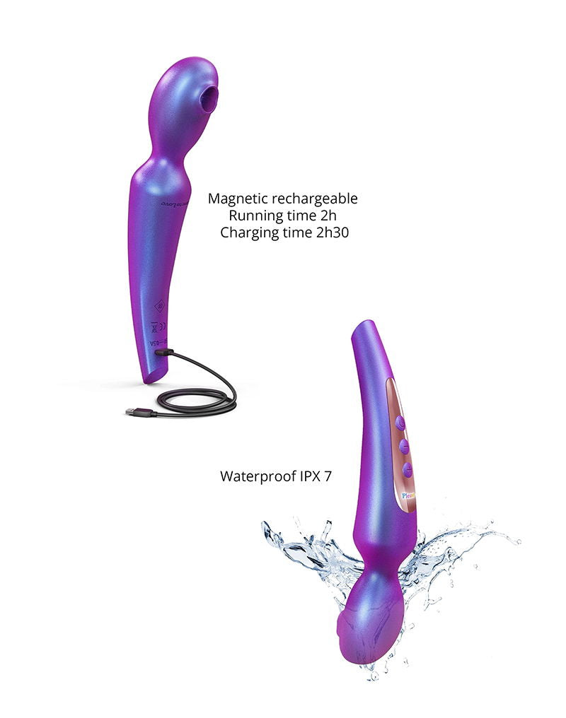 Love to Love - Pleaser - Wand Vibrator met Flapper Functie - Iridescent Night-Erotiekvoordeel.nl