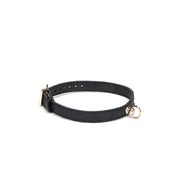 Liebe Seele Demon's Kiss Collar – Luxe Leren Halsband met Gouden O-ring-Erotiekvoordeel.nl