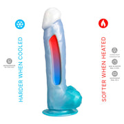 SILEXD - Angel Dildo - Vloeibare Silicone Dildo - 18.5 x 4.1 cm - Blauw/Wit/Turquoise-Erotiekvoordeel.nl