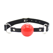 Smart Moves - Ball Gag - Plastic Bal - Bandje PU Leer - Zwart/Rood-Erotiekvoordeel.nl