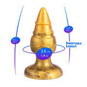 SILEXD - Goldy - Thermoreactieve Siliconen Buttplug - 9.2 cm x 3.6 cm - Goud-Erotiekvoordeel.nl
