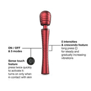 ManWan - Man.Wand Edgy - Wand Vibrator voor Haar & Hem - Red Velvet-Erotiekvoordeel.nl