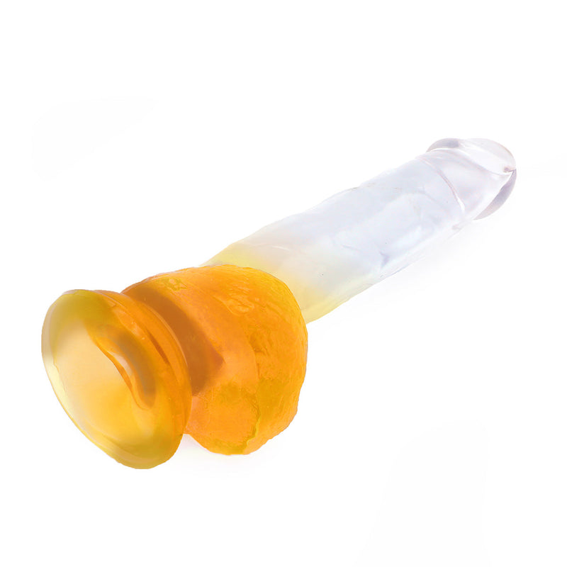 Kiotos Cox Color - Gekleurde Dildo 06 - 22,5 x 4,2 cm - Transparant/Geel-Erotiekvoordeel.nl