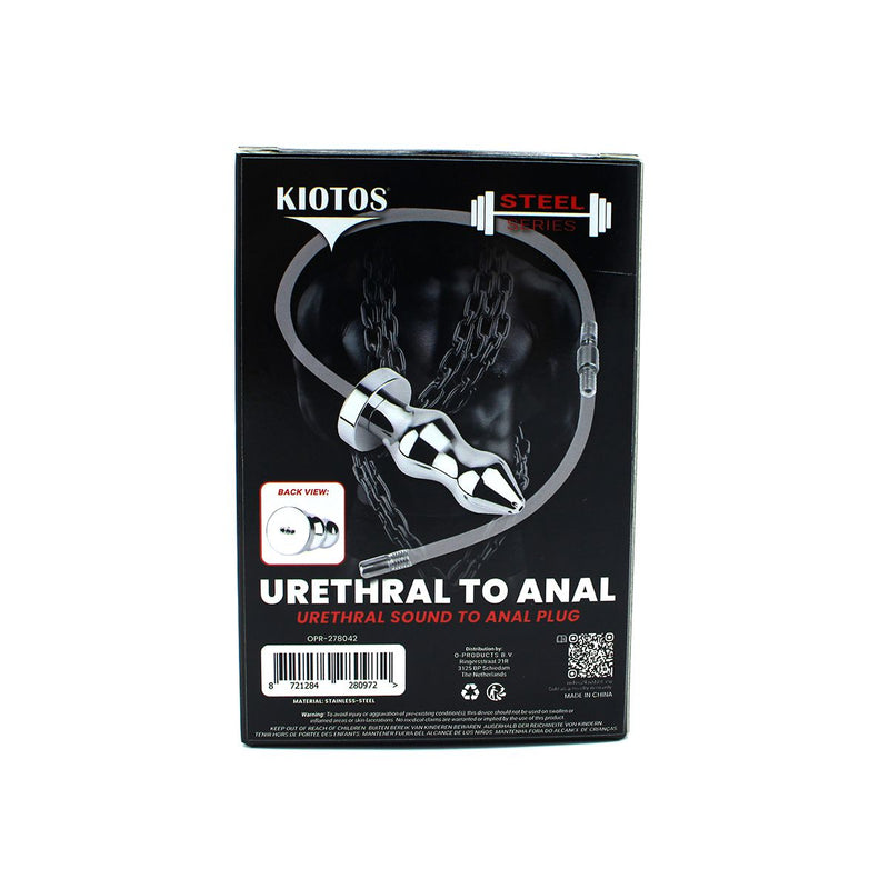 Kiotos - Holle Penisplug - Holle Dilator - Met Holle Geribbelde Buttplug - Ass Lock - RVS-Erotiekvoordeel.nl