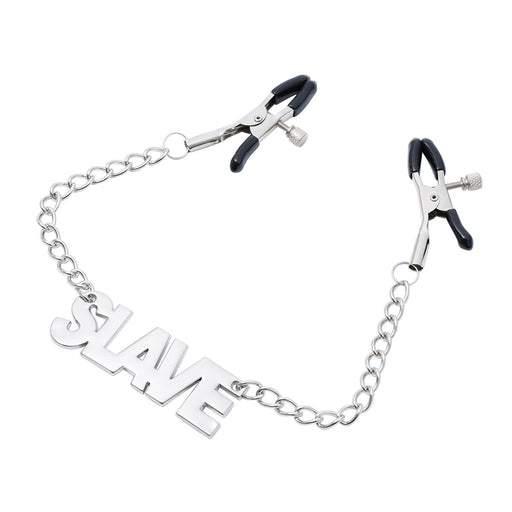 Smart Moves - Tepelklemmen met hanger in de vorm van het woord SLAVE-Erotiekvoordeel.nl