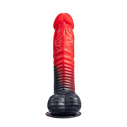 SILEXD - Devil Dildo - Vloeibare Siliconen - 20.3 x 4.4 cm - Rood/Zwart-Erotiekvoordeel.nl