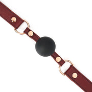 Liebe Seele - Wine Red - Leren Ball Gag Met Siliconen bal - exclusief En Luxe ontwerp - wijnrood-Erotiekvoordeel.nl
