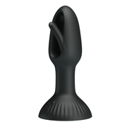 Pretty Love - Hubert - Vibrerende Buttplug - Anaal Vibrator - Met Wiebelend Tongetje - Zwart-Erotiekvoordeel.nl