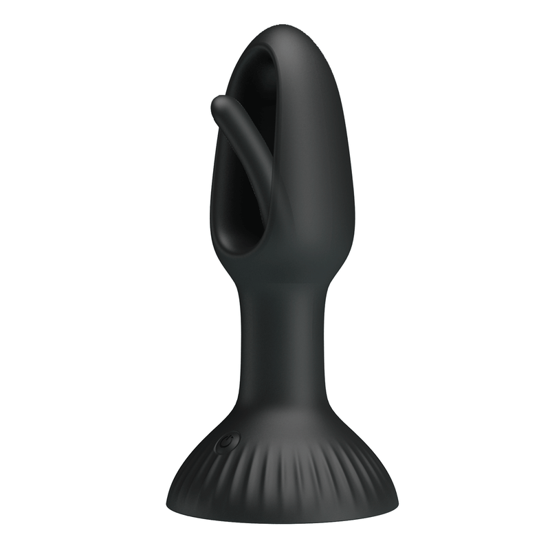 Pretty Love - Hubert - Vibrerende Buttplug - Anaal Vibrator - Met Wiebelend Tongetje - Zwart-Erotiekvoordeel.nl