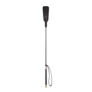 Smart Moves - Lederen Paardrijzweepje - Dubbele Flap - 64 cm - Zwart-Erotiekvoordeel.nl