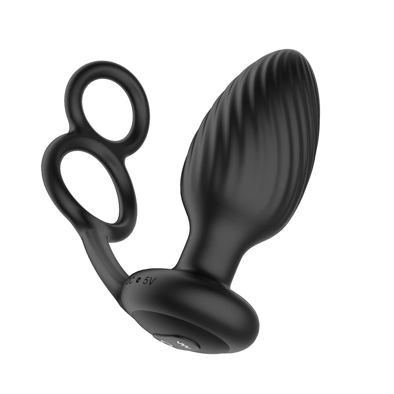 Nexus - Tornado - Vibrerende Buttplug met Cockring en Scrotumring-Erotiekvoordeel.nl