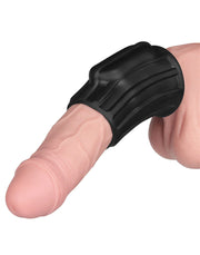 LoveToy - Ridge Knights Ring - Vibrerende Penis Sleeve - Ø 3,7 cm - Zwart-Erotiekvoordeel.nl