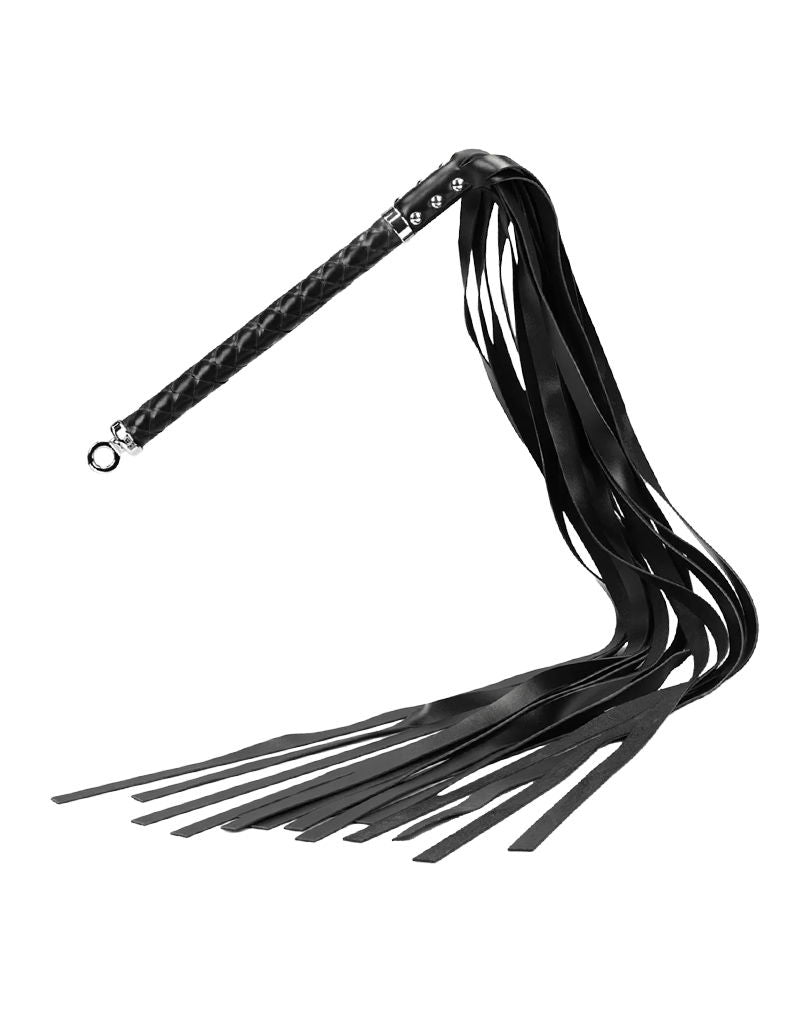 RISE - Lange Flogger met Zachte Strengen - Zwart-Erotiekvoordeel.nl