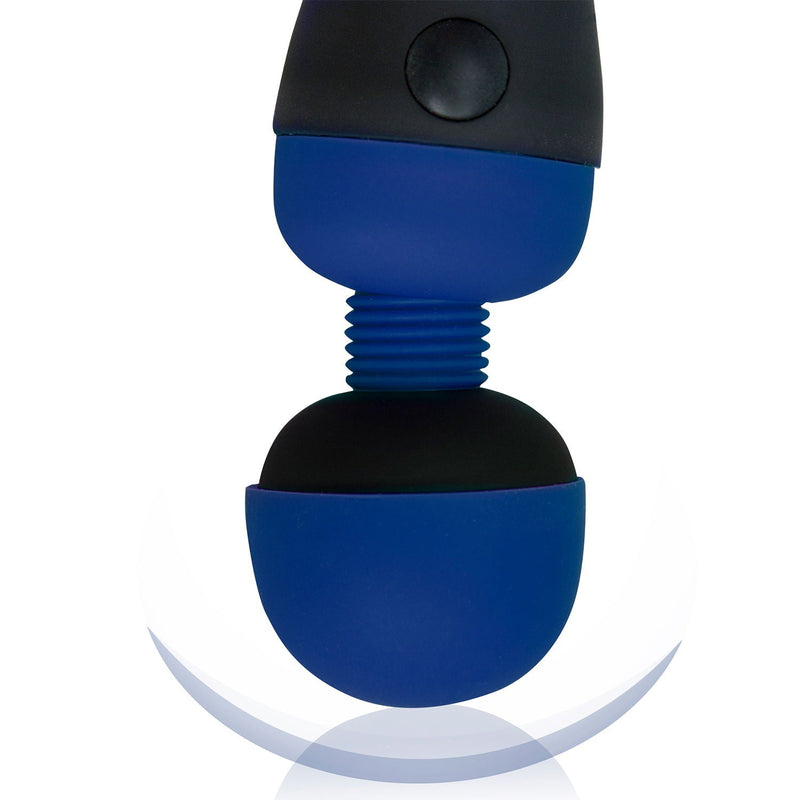 PalmPower - Recharge Wand Massager - Flexibele Kop - Blauw/Zwart-Erotiekvoordeel.nl