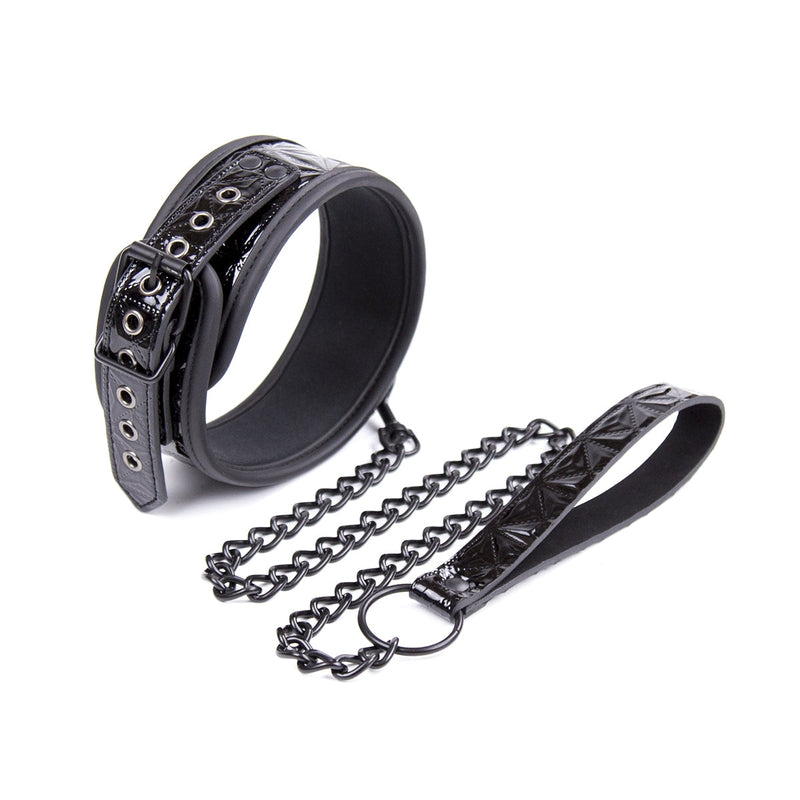 Smart Moves - Collar - Hoogglans Zwart - PU Leer-Erotiekvoordeel.nl