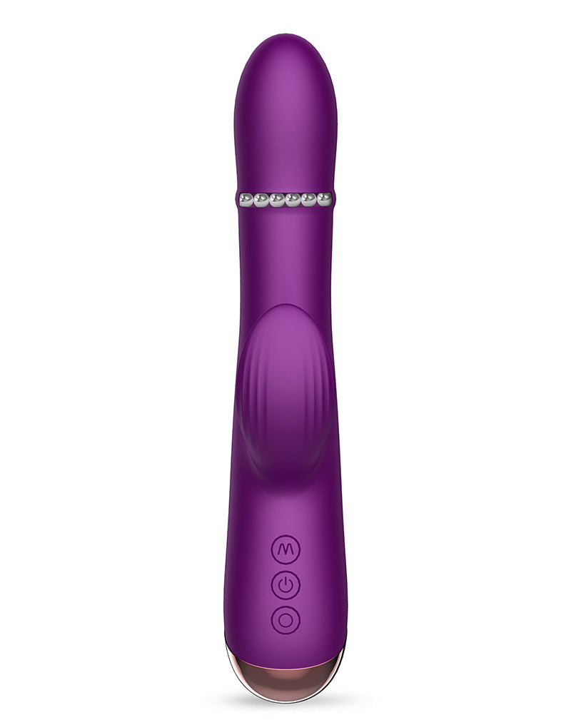 IY - Sendel - Rabbit Vibrator met Bewegende Kralenring en App Control - Paars-Erotiekvoordeel.nl