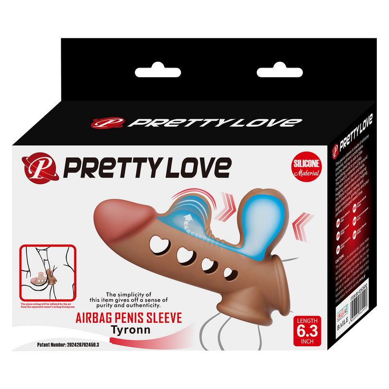 Pretty Love - Tyronn - Opblaasbare Penis Sleeve - Medium Huidskleur-Erotiekvoordeel.nl