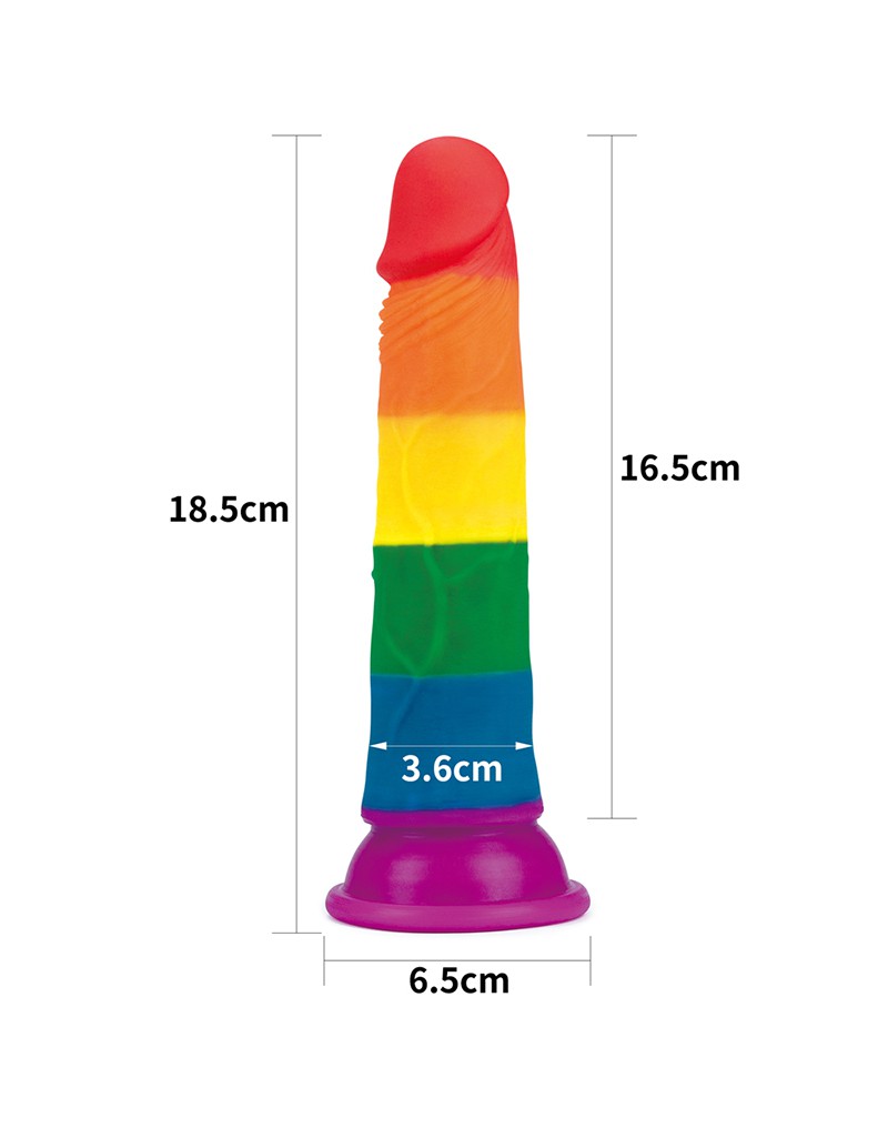 LoveToy - Rainbow Pride Dildo 18.5 cm-Erotiekvoordeel.nl