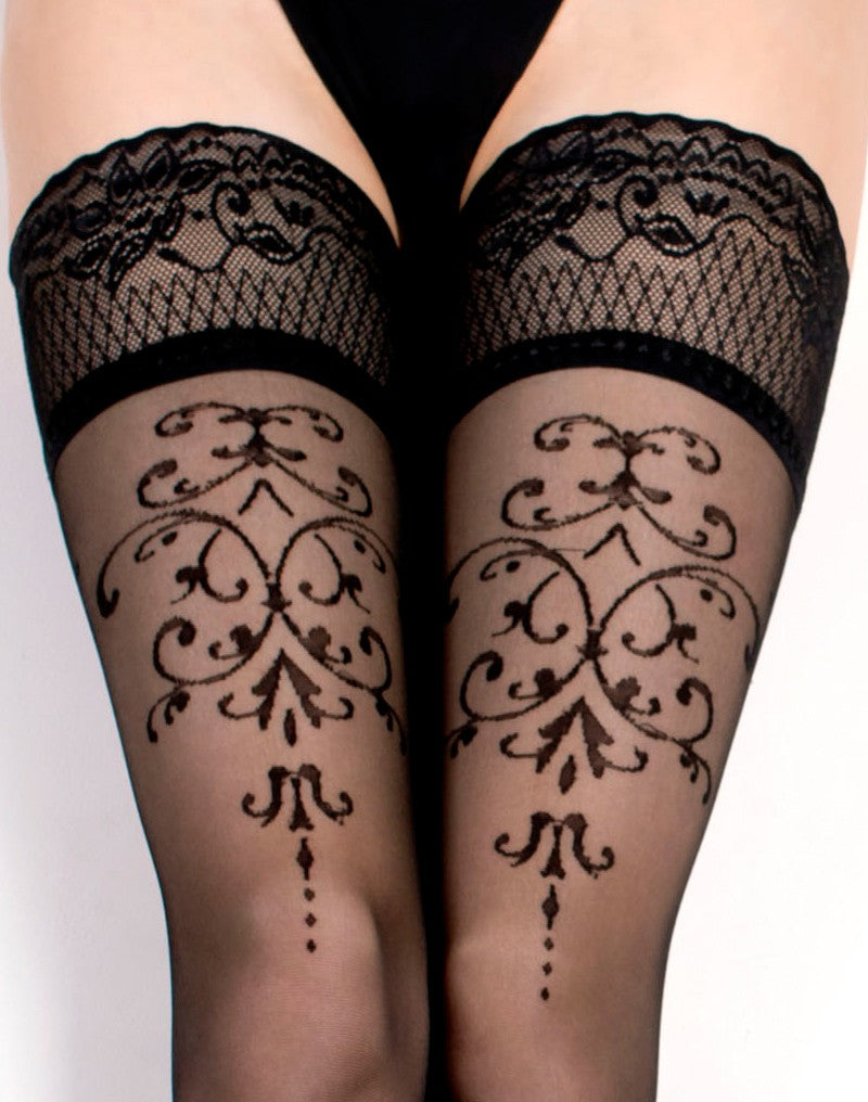 Ballerina Fantasy Hold-up Kousen Renaissance - 20 Denier - Zwart-Erotiekvoordeel.nl
