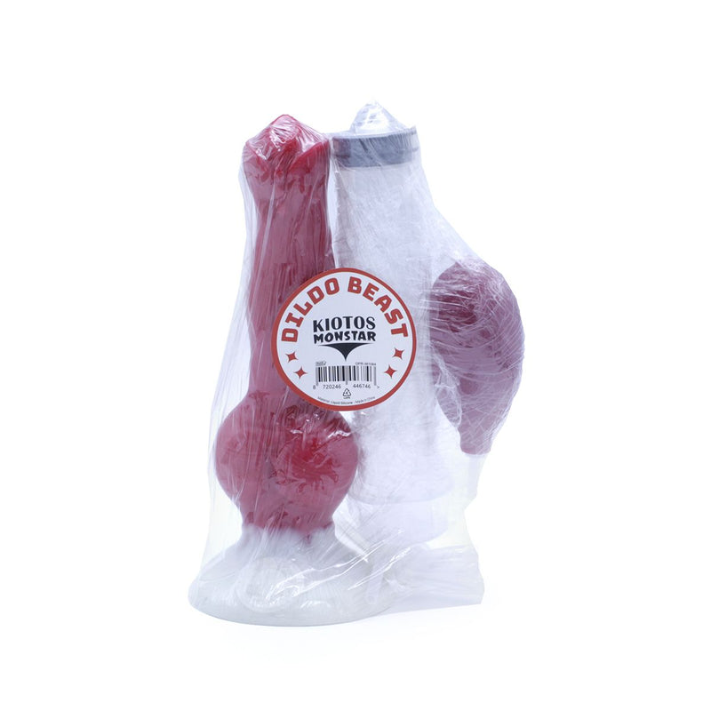 Kiotos Monstar - Squirting Dildo Beast No. 64 - 21 x 4 cm - Rood/Wit-Erotiekvoordeel.nl