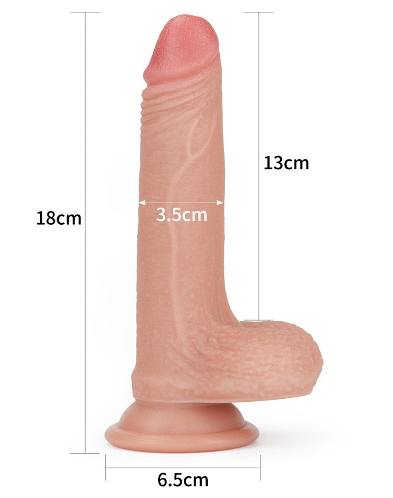 LoveToy - Dubbellaagse Dildo - 18 cm - Lichte Huidskleur-Erotiekvoordeel.nl