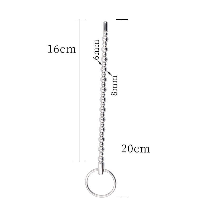 Fixxx - Lange Penis Plug met Bolletjes - 200 mm - Zilver-Erotiekvoordeel.nl