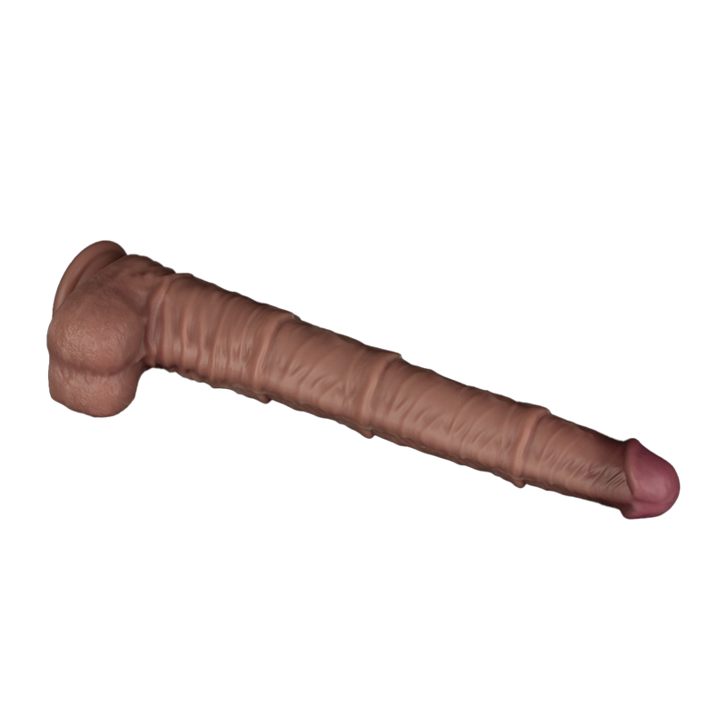 LoveToy - Nature Cock - Dubbellaags Buigbare Dildo met Aders - 40 cm-Erotiekvoordeel.nl