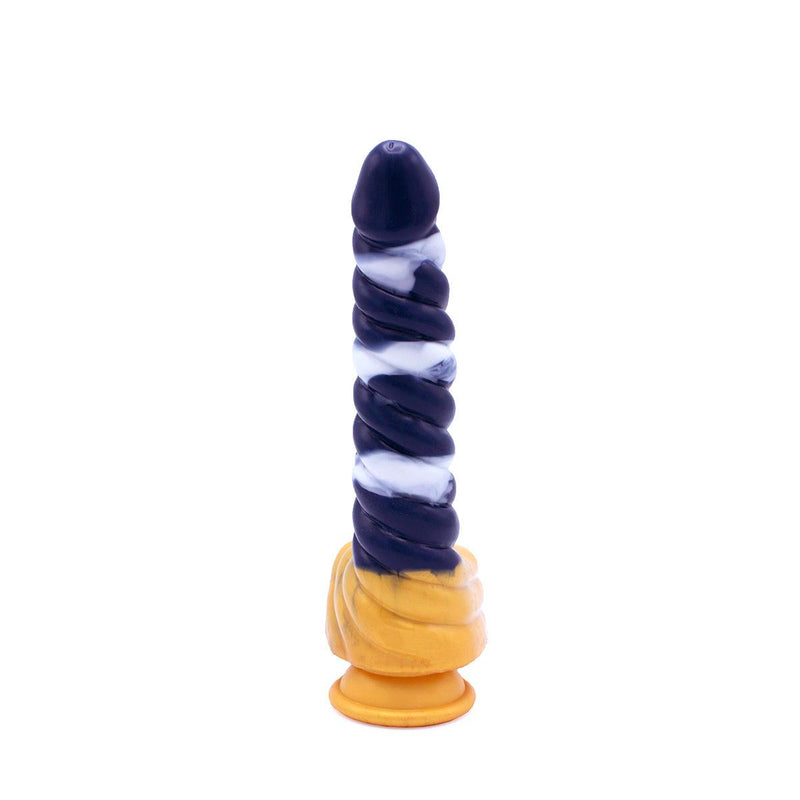 Kiotos Monstar - Dildo Beast 37 - 23.5 x 4 cm - Wit/Goud/Blauw-Erotiekvoordeel.nl