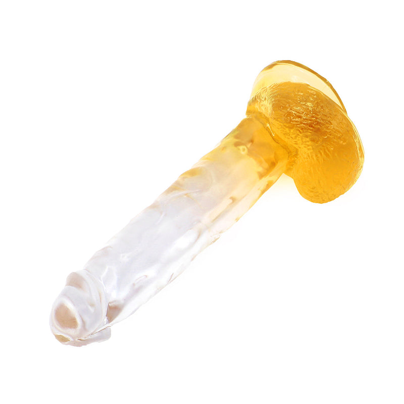 Kiotos Cox Color - Gekleurde Dildo 06 - 22,5 x 4,2 cm - Transparant/Geel-Erotiekvoordeel.nl