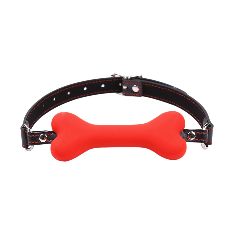 Smart Moves - Silicone Hondenbot Gag - Rood/Zwart-Erotiekvoordeel.nl