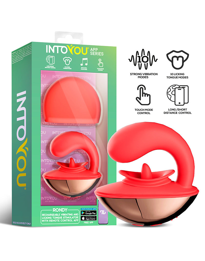 IY - Rondy - Likkende Clitoris Vibrator - Met App Control - Rood-Erotiekvoordeel.nl