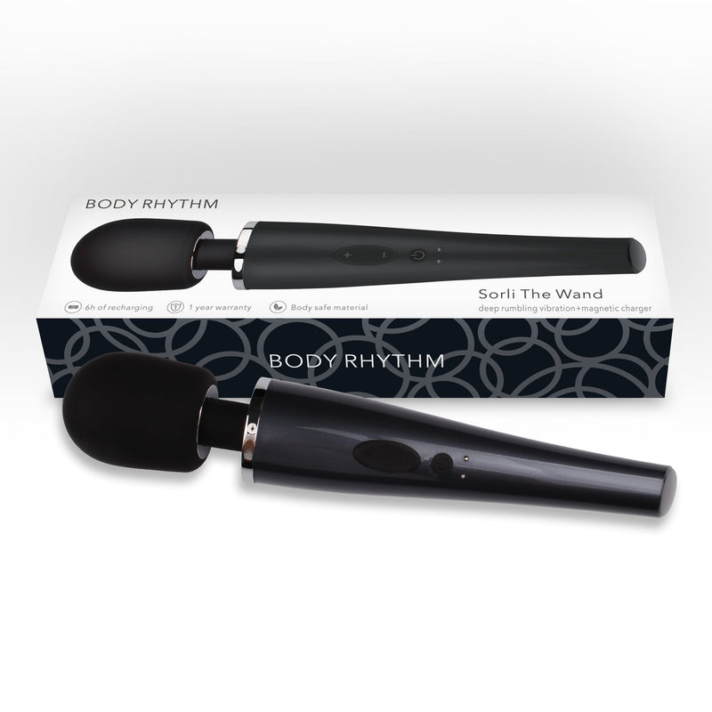 Chisa - Sorli Magic Wand - Oplaadbare Wand Vibrator - Zwart-Erotiekvoordeel.nl