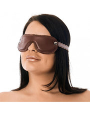 Rimba - Gevoerde blinddoek Leer - Bruin-Erotiekvoordeel.nl
