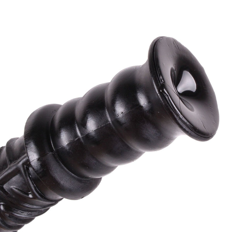 Dinoo - Damocles - XXL Dildo Met Handvat - 42,5 x 4,5 cm - Zwart-Erotiekvoordeel.nl