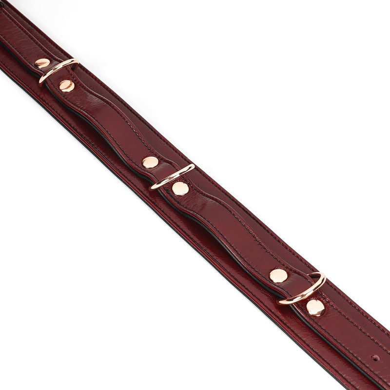 Liebe Seele - Wine Red - Leren Dijboeien Met Rosé Gouden hardware (2 maten beschikbaar) - exclusief En Luxe-Erotiekvoordeel.nl