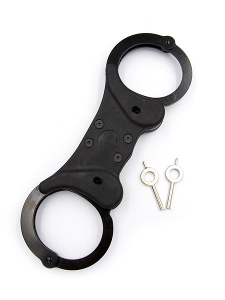 Mister B Cuffs - Double Lock Rigid Steel - Politiehandboeien - Zwart-Erotiekvoordeel.nl