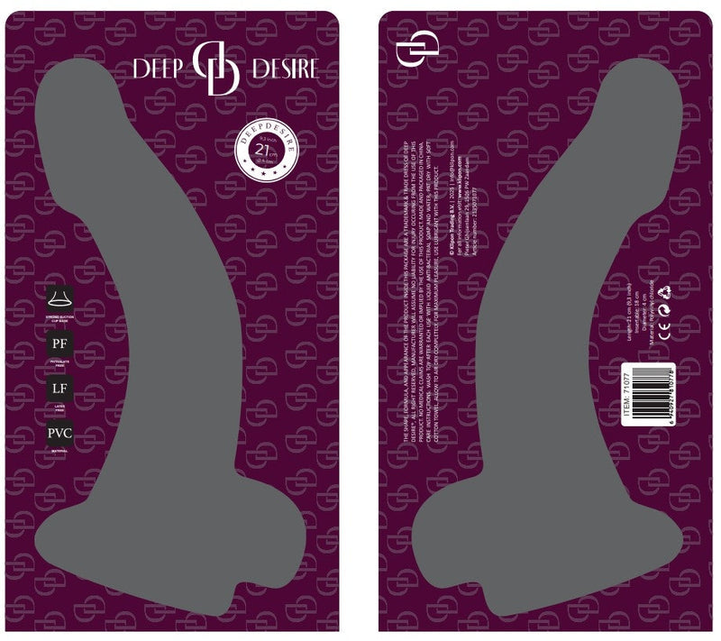 Deep Desire - PVC Dildo met Scrotum en Zuignap - 22 cm - Lichte Huidskleur-Erotiekvoordeel.nl