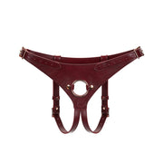 Liebe Seele - Wine Red Exclusief Leren Strap-On Harnas-Erotiekvoordeel.nl