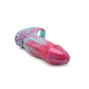 Kiotos Monstar 03 - Penis Sleeve - Penisverlenging - Met Ball Stretcher Opening - Siliconen - Roze Blauw-Erotiekvoordeel.nl