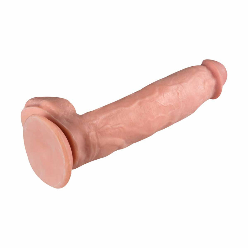 Lance's - PVC Dildo met Zuignap - 30,5 cm - Lichte Huidskleur