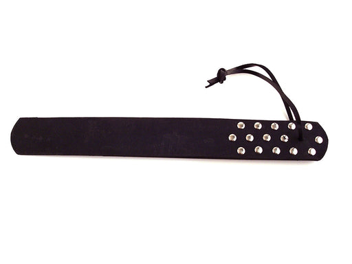 Rouge - Lederen Paddle met Drie Straps - Zwart-Erotiekvoordeel.nl