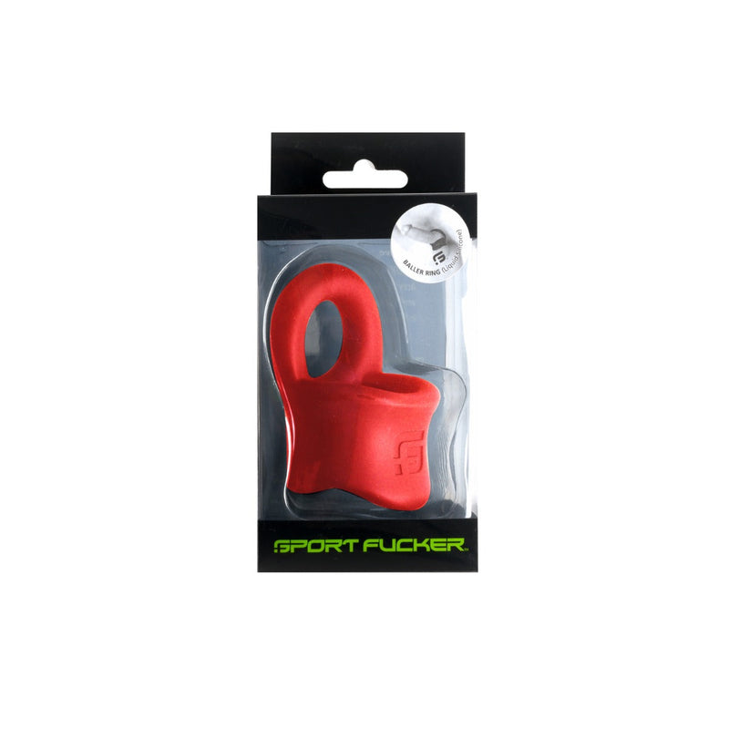 Sport Fucker - Baller - Cockring en Ballstretcher - Siliconen - Rood-Erotiekvoordeel.nl