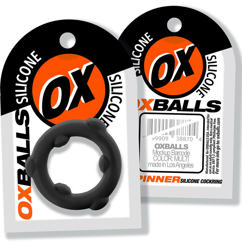 Oxballs - Spinner - Siliconen Cockring - Zwart-Erotiekvoordeel.nl