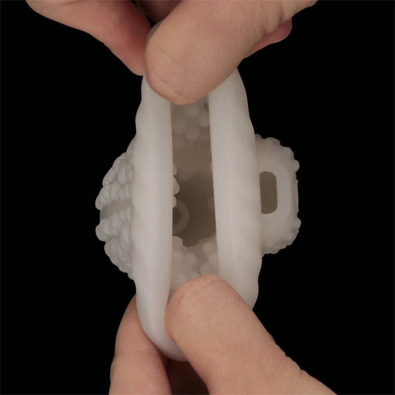LoveToy - Knights Ring - Vibrerende Dual Purpose Sleeve - Drip - Wit-Erotiekvoordeel.nl